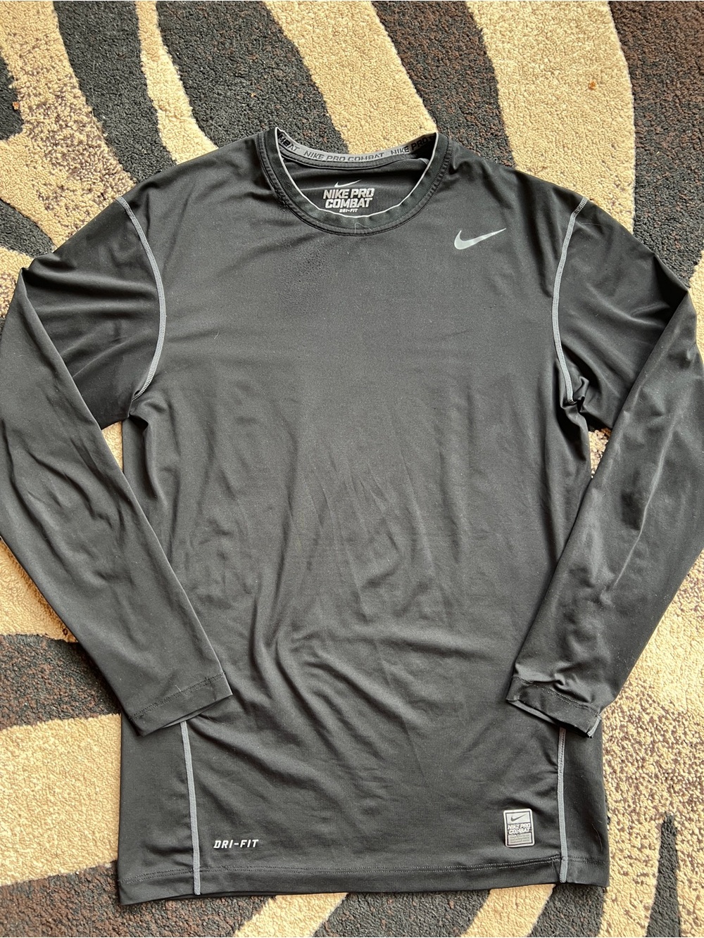 Nike Pro Combat Men's Black Dri-FIT Compression Long Sleeve Shirt